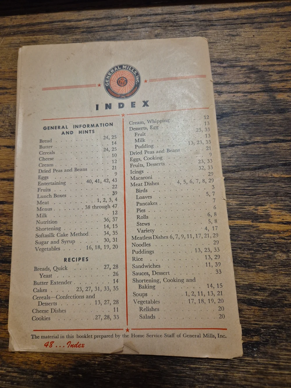 Stretching Meat Vintage Wartime Recipe & Tips Pamphlet - Orange & Cream